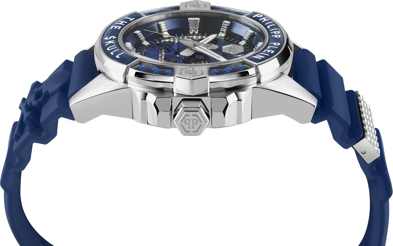 Philipp Plein PWAAA1722 The $kull Carbon Fiber horloge 44 mm Blauw