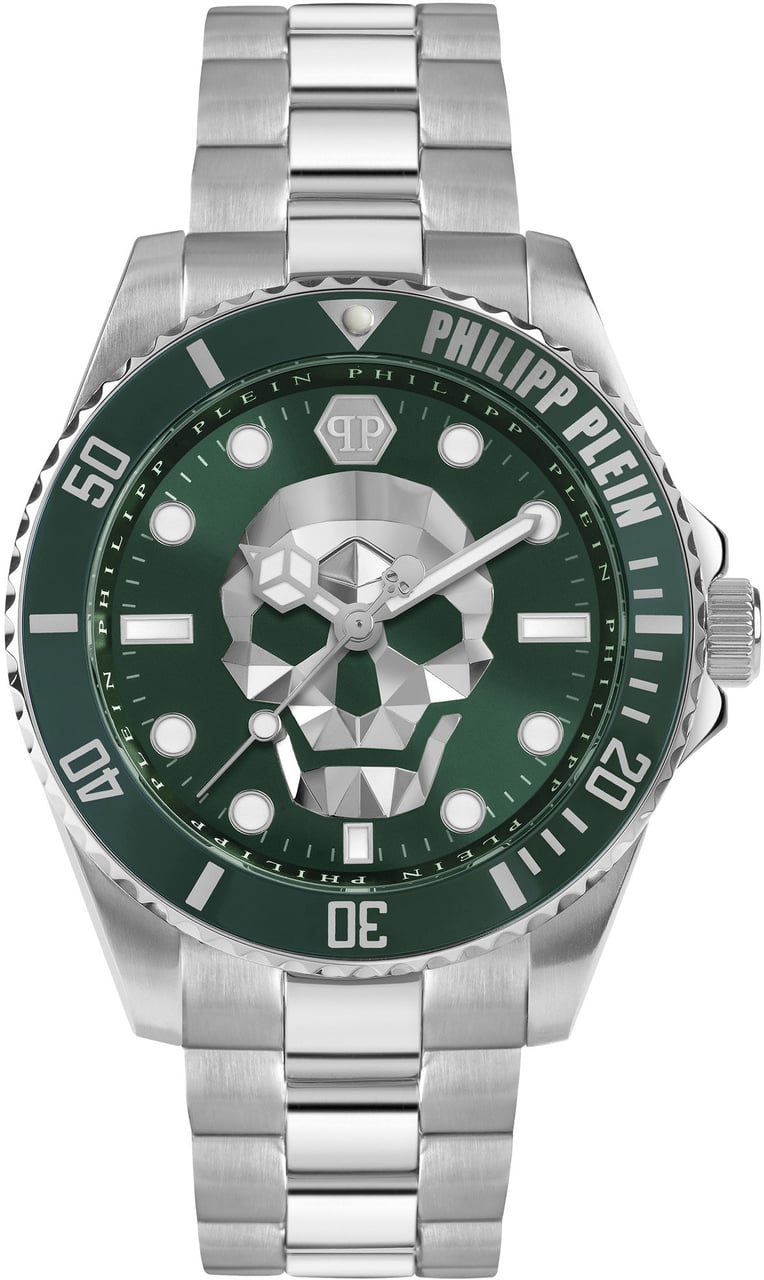 Philipp Plein PWOAA0622 The $kull Diver horloge 44 mm Groen