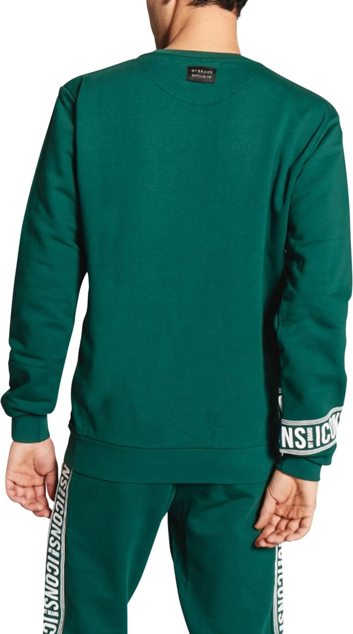 My Brand icons tape skew sweater Groen