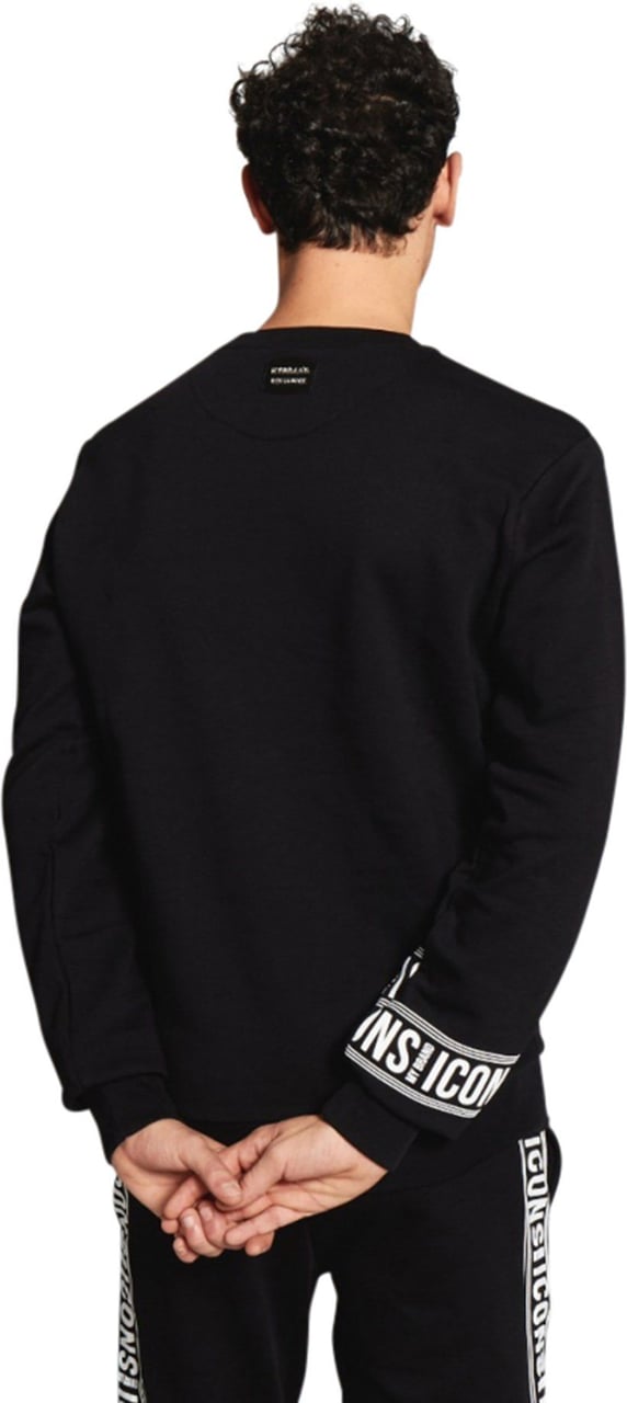 My Brand icons tape skew sweater Zwart