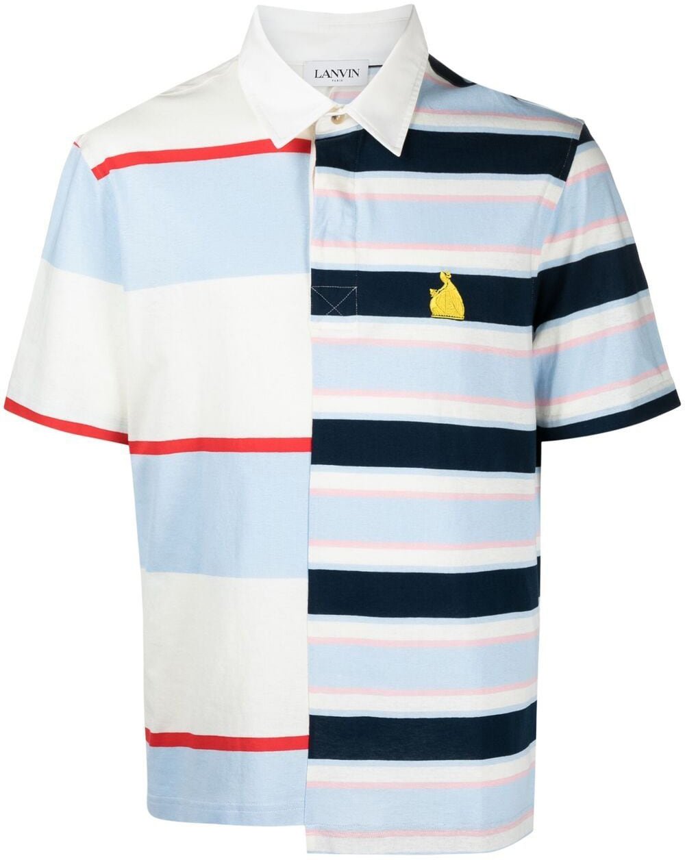 Lanvin Rugby Patchwork Logo Polo Shirt Divers