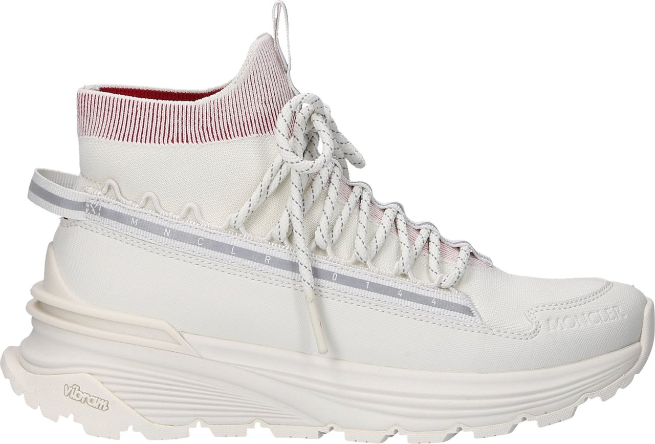 Moncler High-top Sneakers Light Runner Fabric Mix Pearl Wit