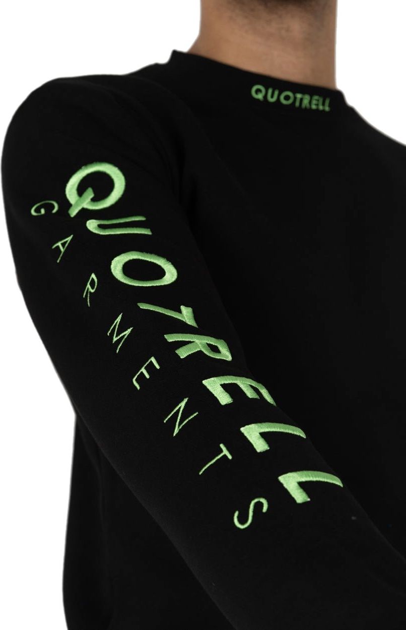 Quotrell Dublin Crewneck | Black / Green Zwart