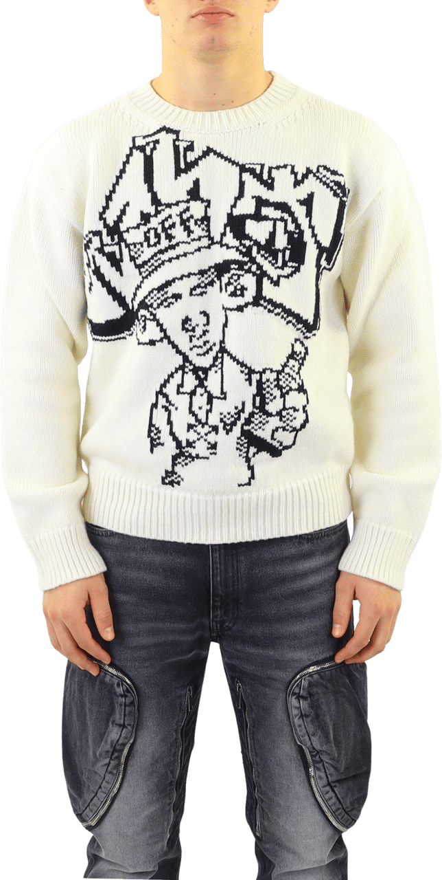 OFF-WHITE graphic-intarsia jumper Wit