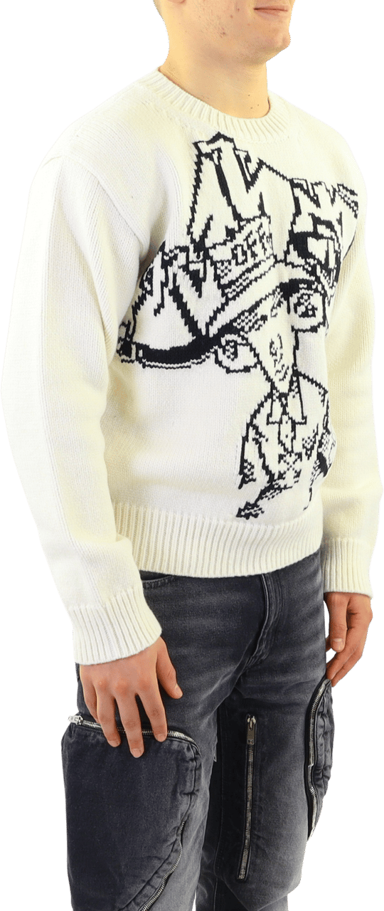 OFF-WHITE graphic-intarsia jumper Wit