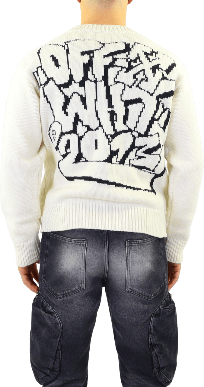OFF-WHITE graphic-intarsia jumper Wit