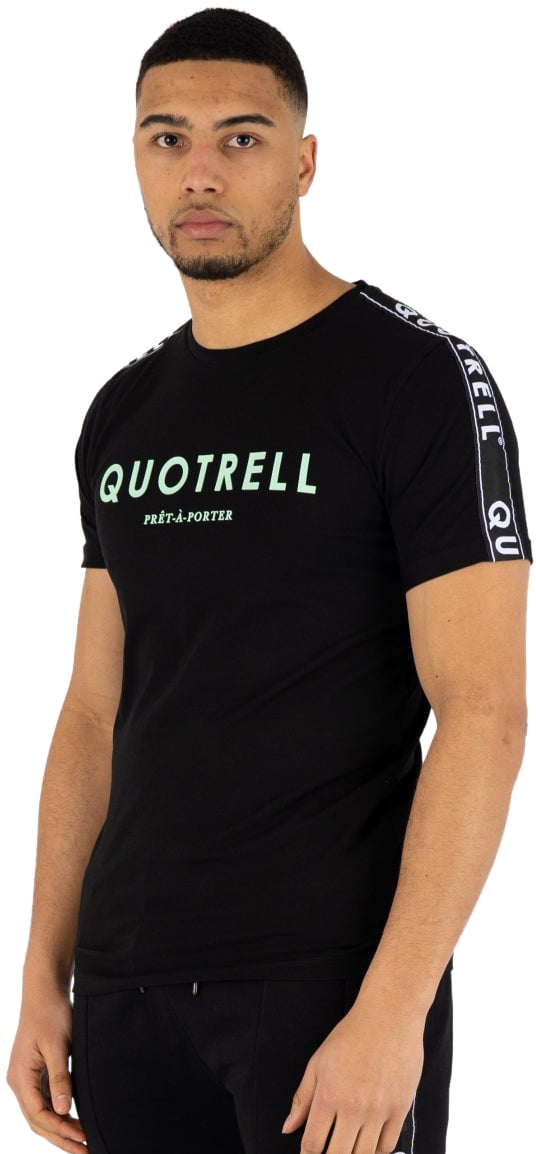 Quotrell General T-shirt | Black / Light Blue Zwart