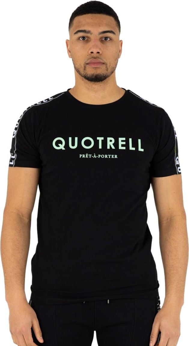 Quotrell General T-shirt | Black / Light Blue Zwart