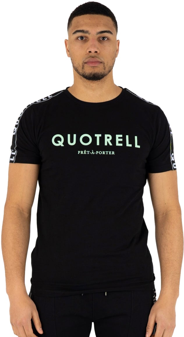 Quotrell General T-shirt | Black / Light Blue Zwart