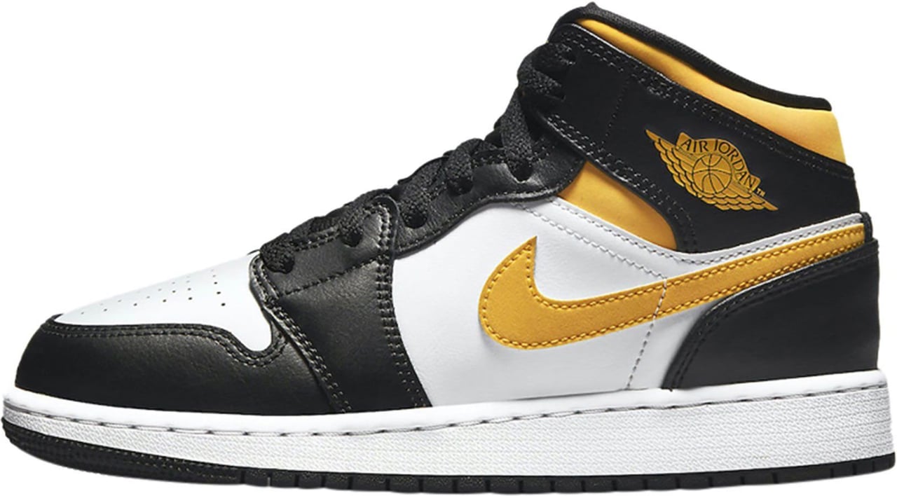 Nike Air Jordan 1 Mid White Pollen Black (GS) Divers