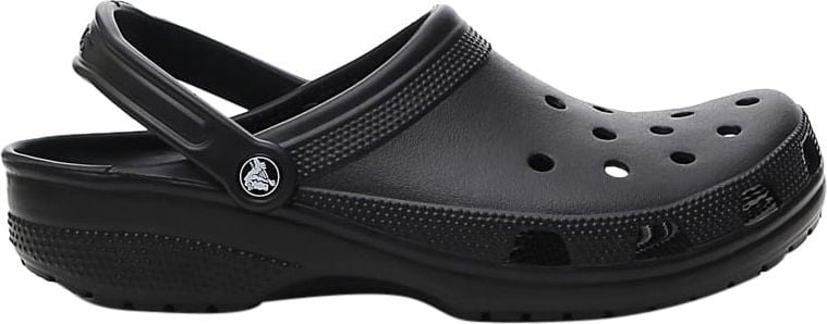 Crocs Jet-black chunky slip-on sandals from CROCS featuring slip-on style, cut-out detailing, round toe and chunky rubber sole. Zwart