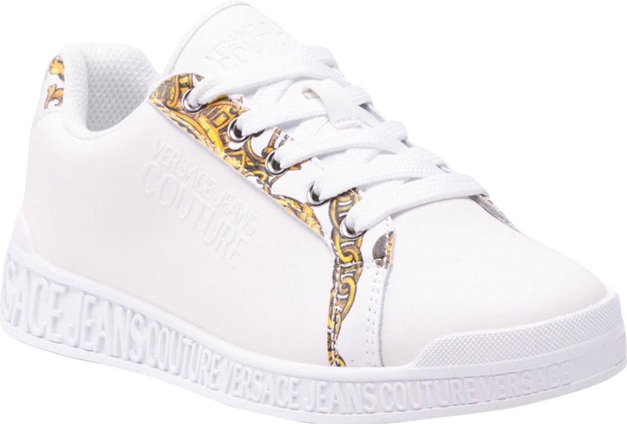 Versace Versace Jeans Couture Logo Leather Sneakers Wit