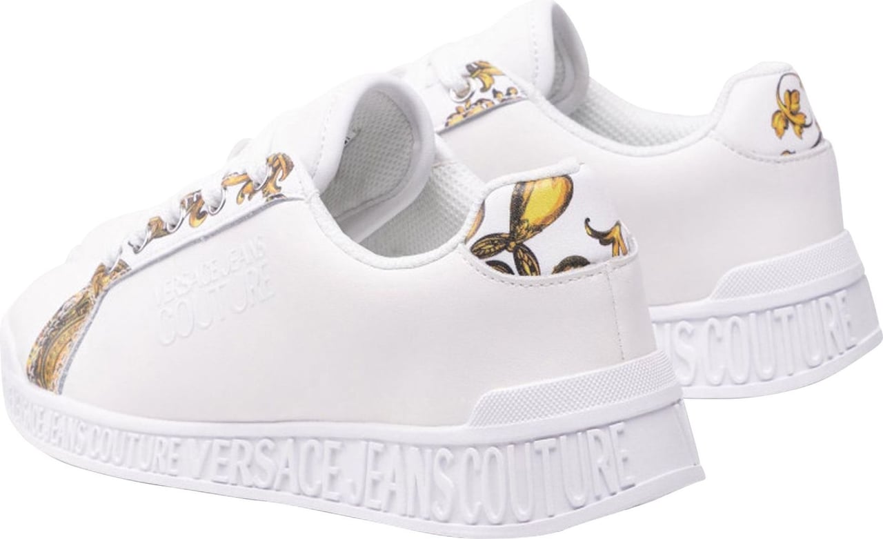 Versace Versace Jeans Couture Logo Leather Sneakers Wit