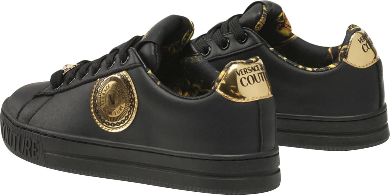 Versace Versace Jeans Couture Leather Logo Sneakers Zwart