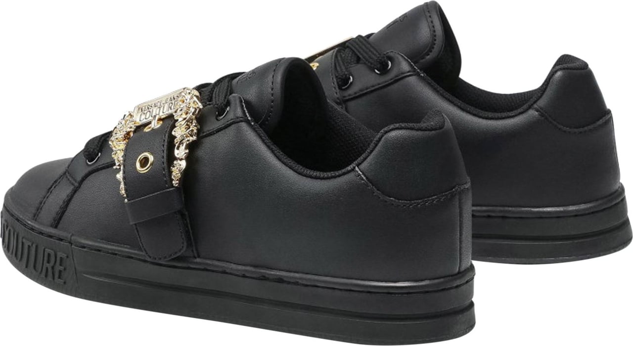 Versace Versace Jeans Couture Logo Leather Sneakers Zwart