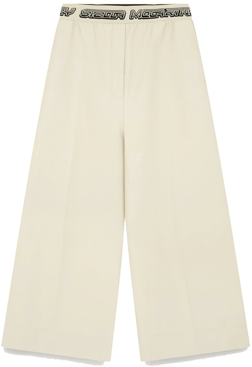 Stella McCartney Stella Mccartney Cropped Logo Pants Beige