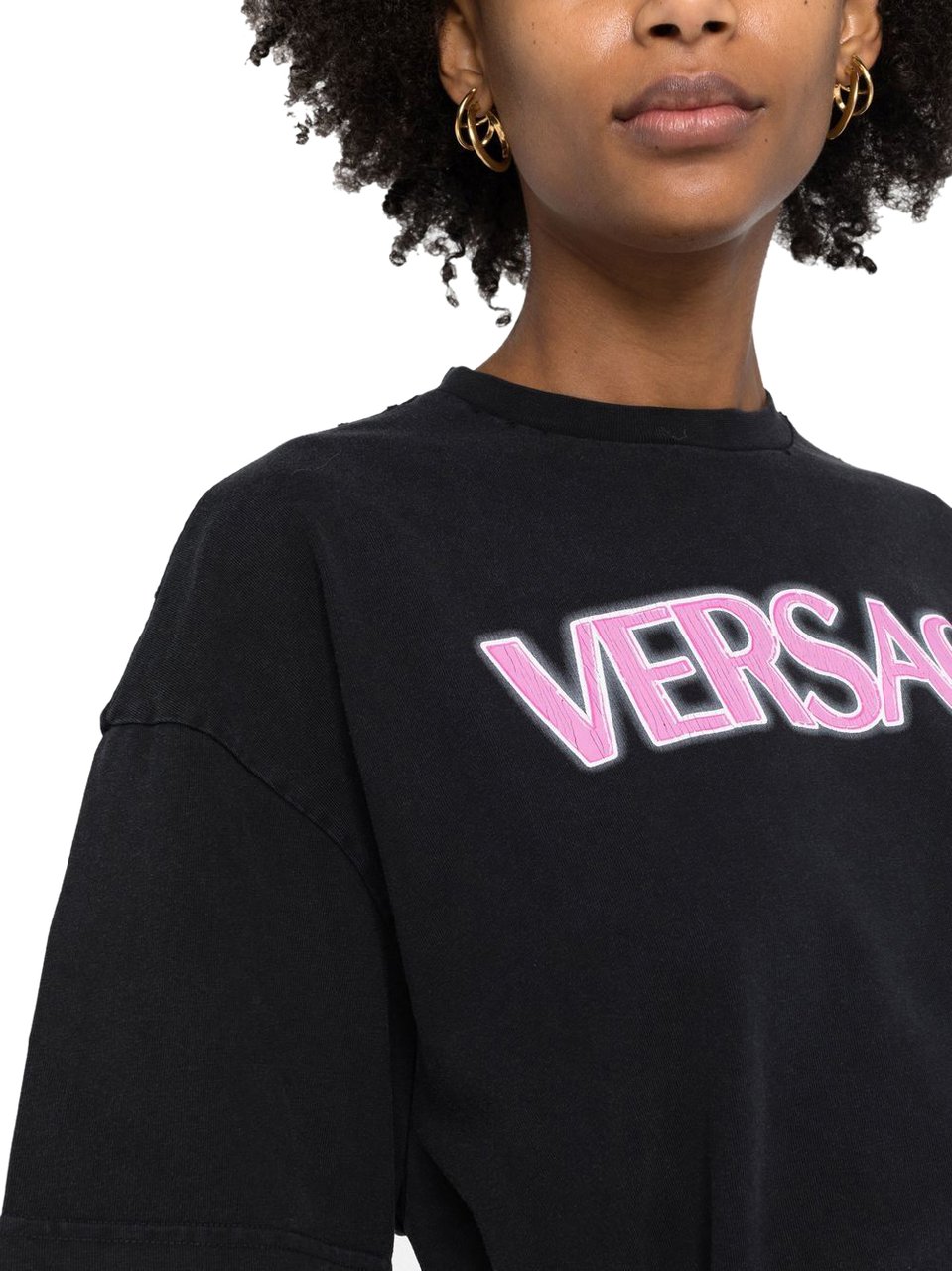 Versace Versace Black cotton t-shirt Zwart