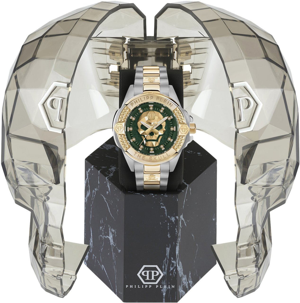 Philipp Plein PWNAA0622 The $kull Genderless horloge 41 mm Groen