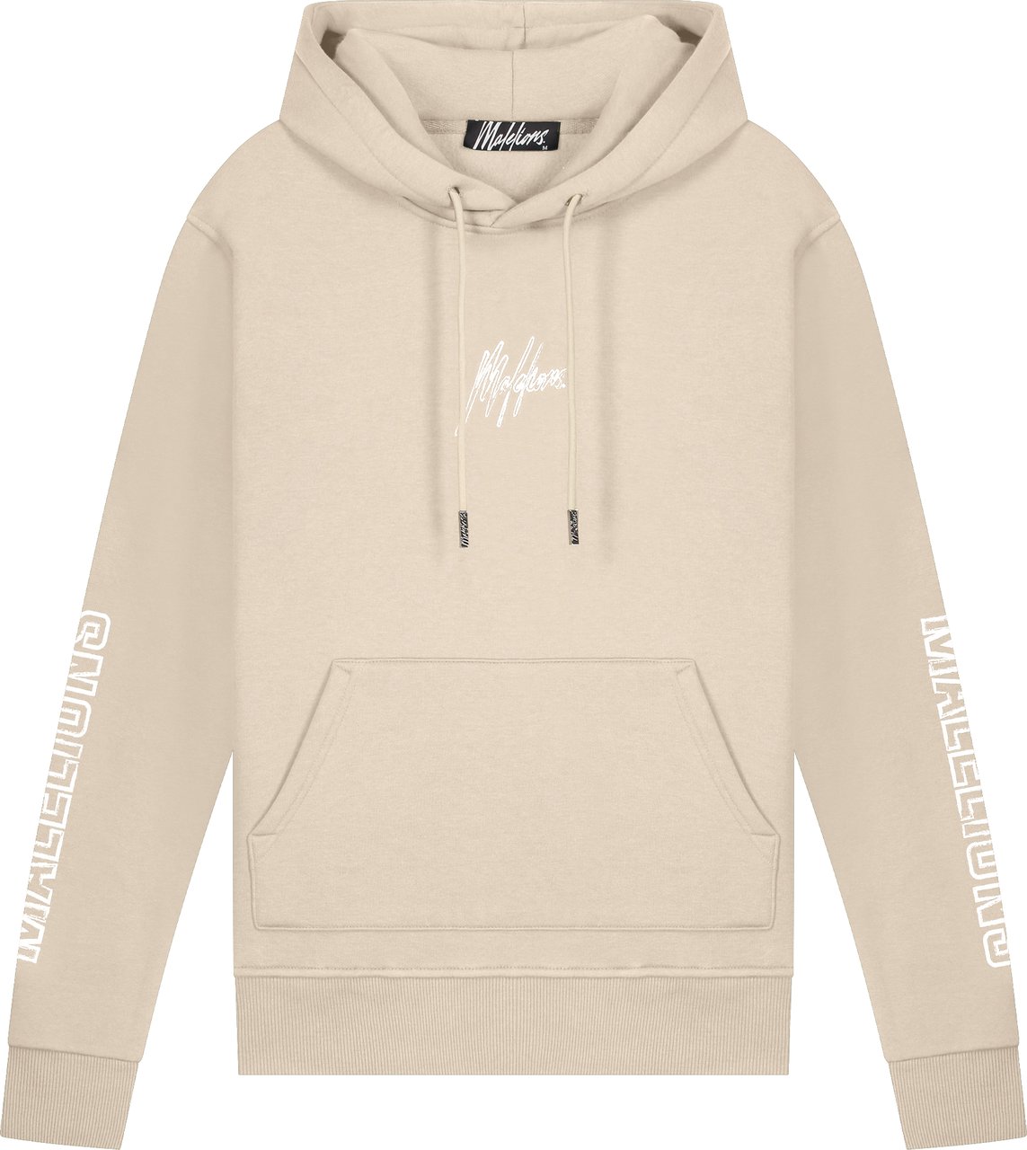 Malelions Men Stained Hoodie - Beige/White Beige