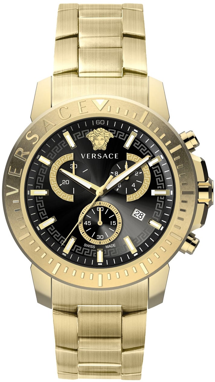 Versace VE2E00921 New Chrono horloge 45 mm Zwart