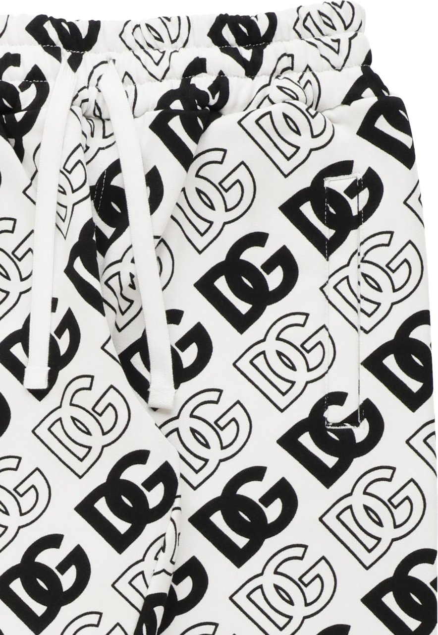 Dolce & Gabbana Trousers Logo Nero F.bco Wit