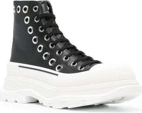Alexander McQueen tread slick boot leather Zwart