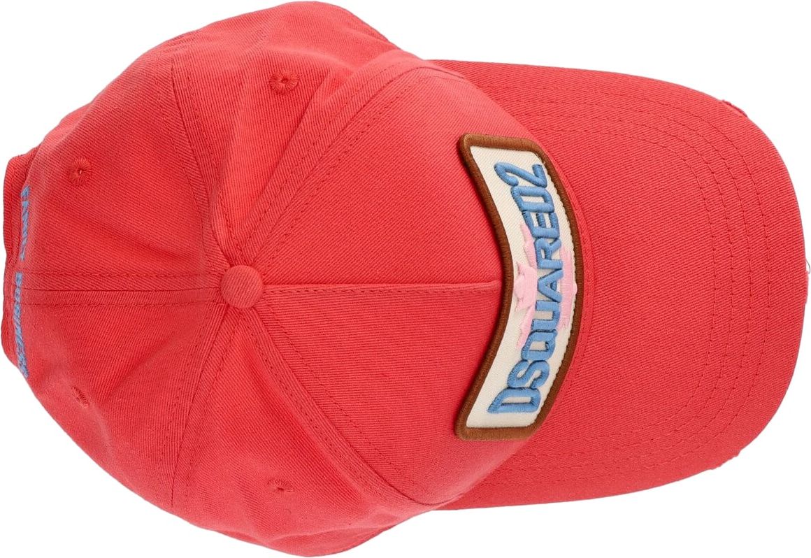 Dsquared2 D2 Patch Coral Baseball Cap Red Rood