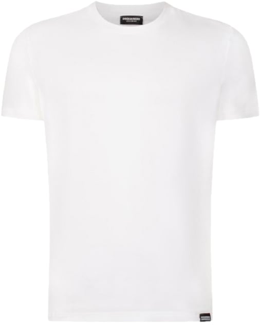 Dsquared2 Round Neck Back Logo Heren T-Shirt Wit Wit