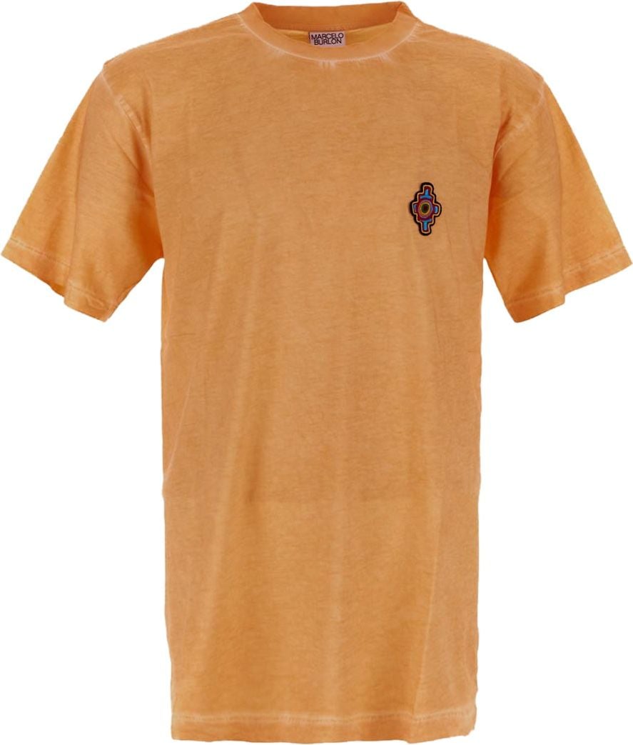 Marcelo Burlon Sunset Cross Regular T-shirt Oranje