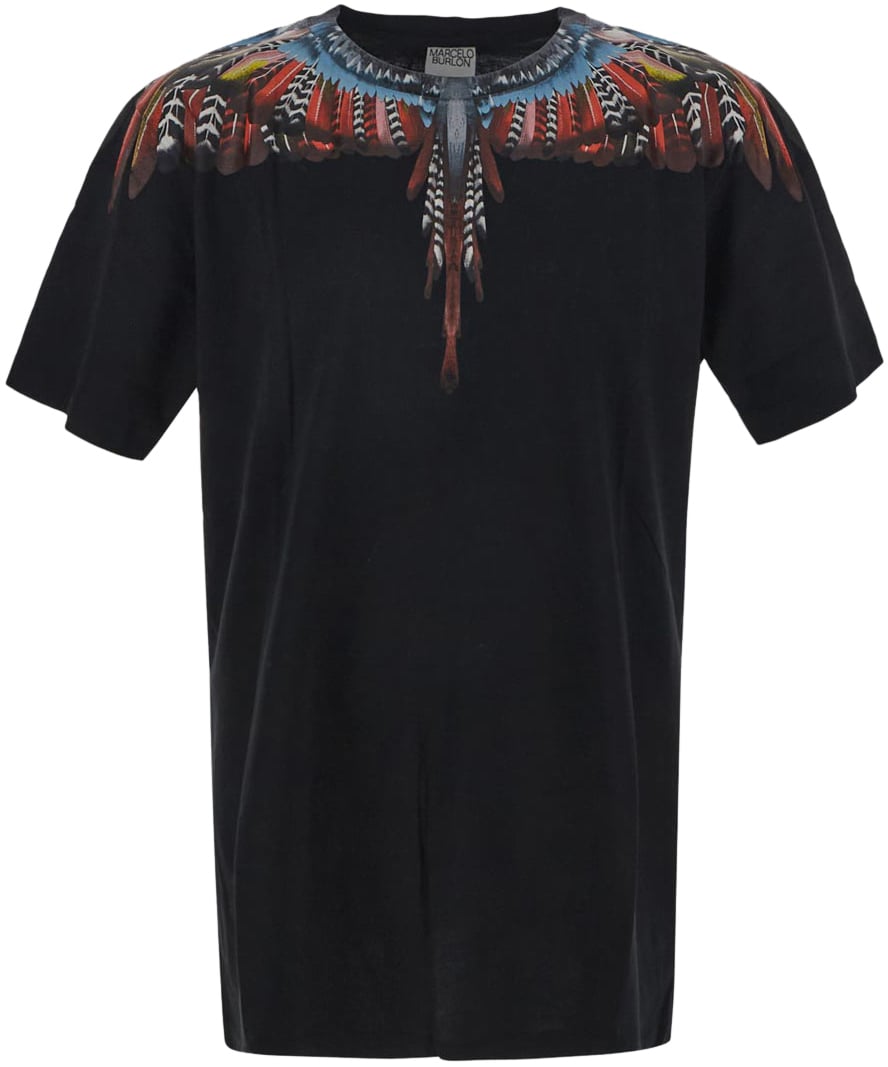 Marcelo Burlon Patchwork Wings T-Shirt Zwart