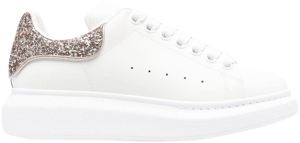 Alexander McQueen glitter embellishment low-top train Wit