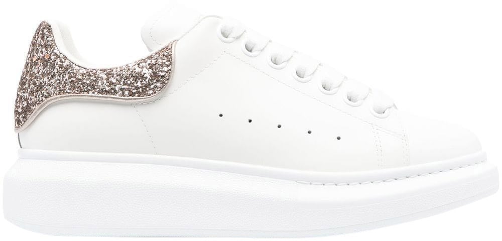 Alexander McQueen glitter embellishment low-top train Wit