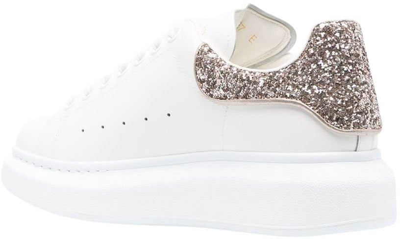 Alexander McQueen glitter embellishment low-top train Wit