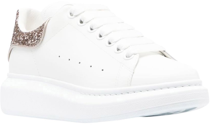 Alexander McQueen glitter embellishment low-top train Wit