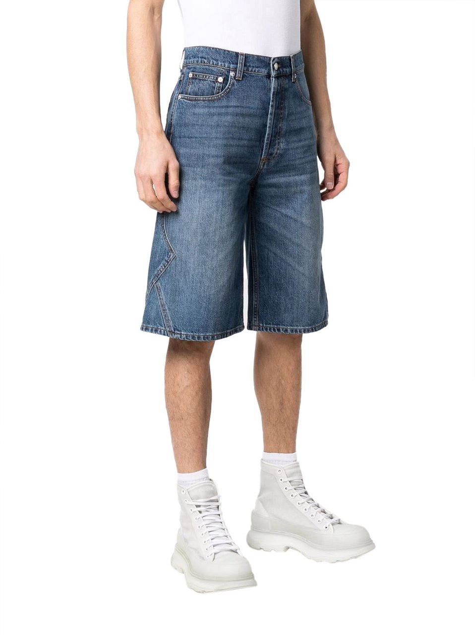 Alexander McQueen Shorts Blue Blauw