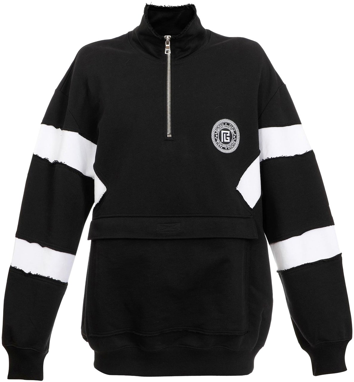 Balmain Balmain Circle Logo Cotton Sweatshirt Zwart