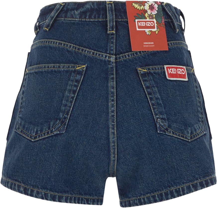 Kenzo Pantaloni Corti in Jeans Blauw