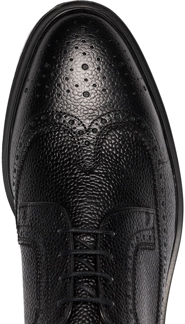 Thom Browne Thom Browne Black leather lace-up shoes Zwart