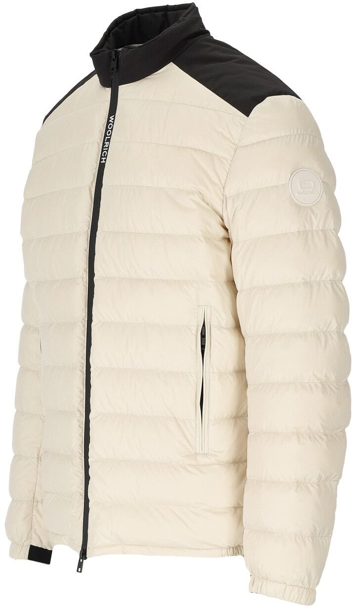 Woolrich Bering Tech Cream Down Jacket White Wit