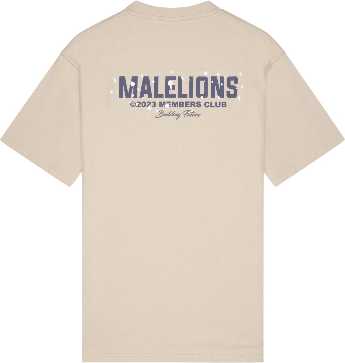 Malelions Men Members Club T-Shirt-Beige/Navy Beige