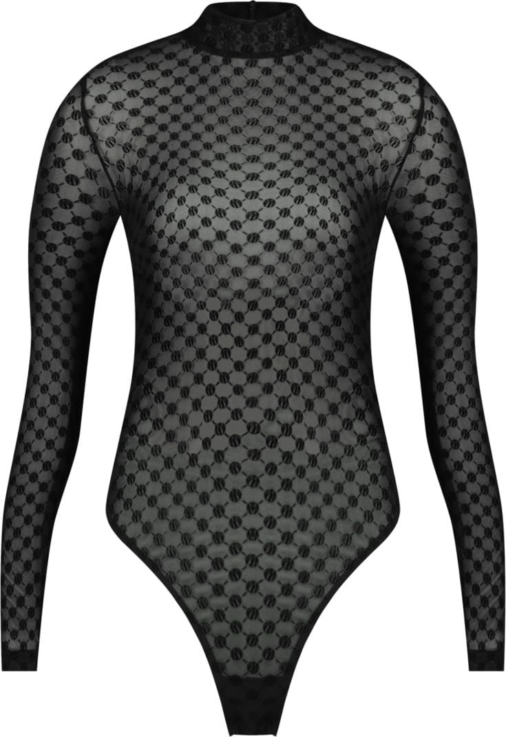 Malelions Longsleeve Monogram Bodysuit -Black Zwart