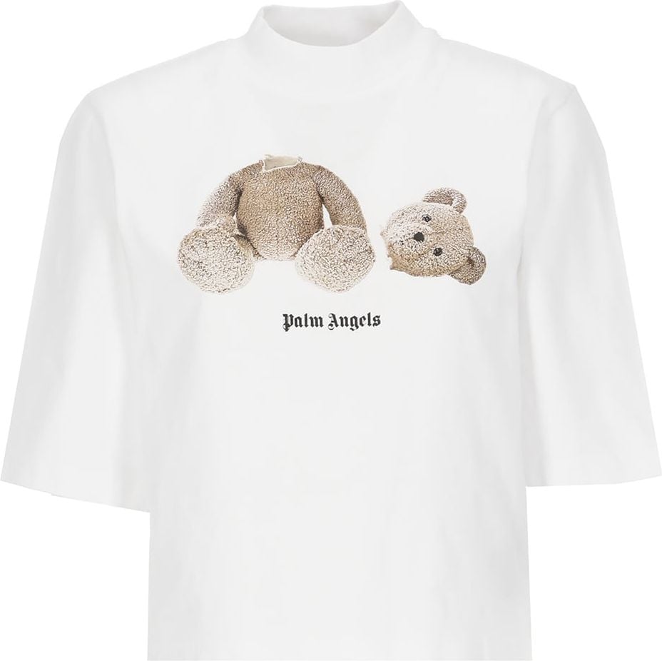 Palm Angels T-shirts And Polos White Brown Wit