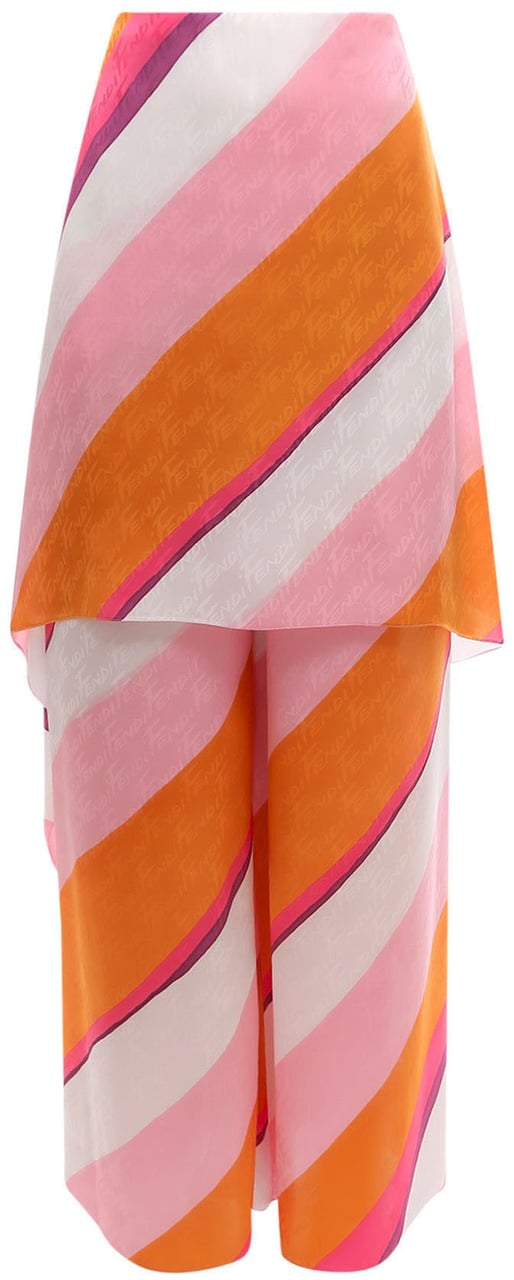 Fendi Fendi Ff Color-Block Draped Trousers Roze