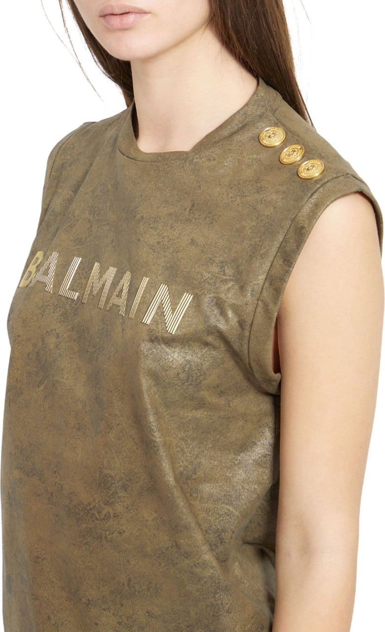 Balmain logo-print organic-cotton tank top Divers