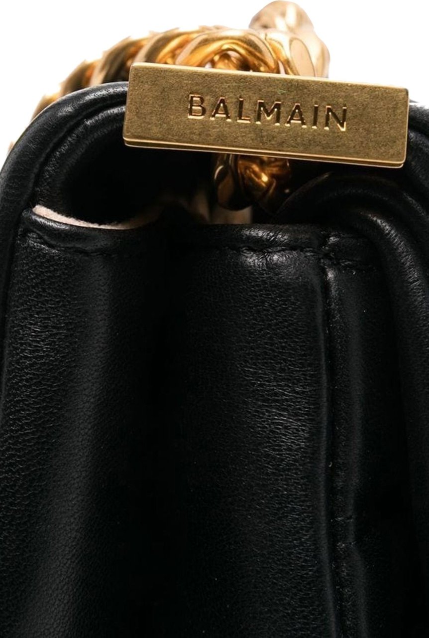 Balmain small 1945 quilted shoulder bag Zwart