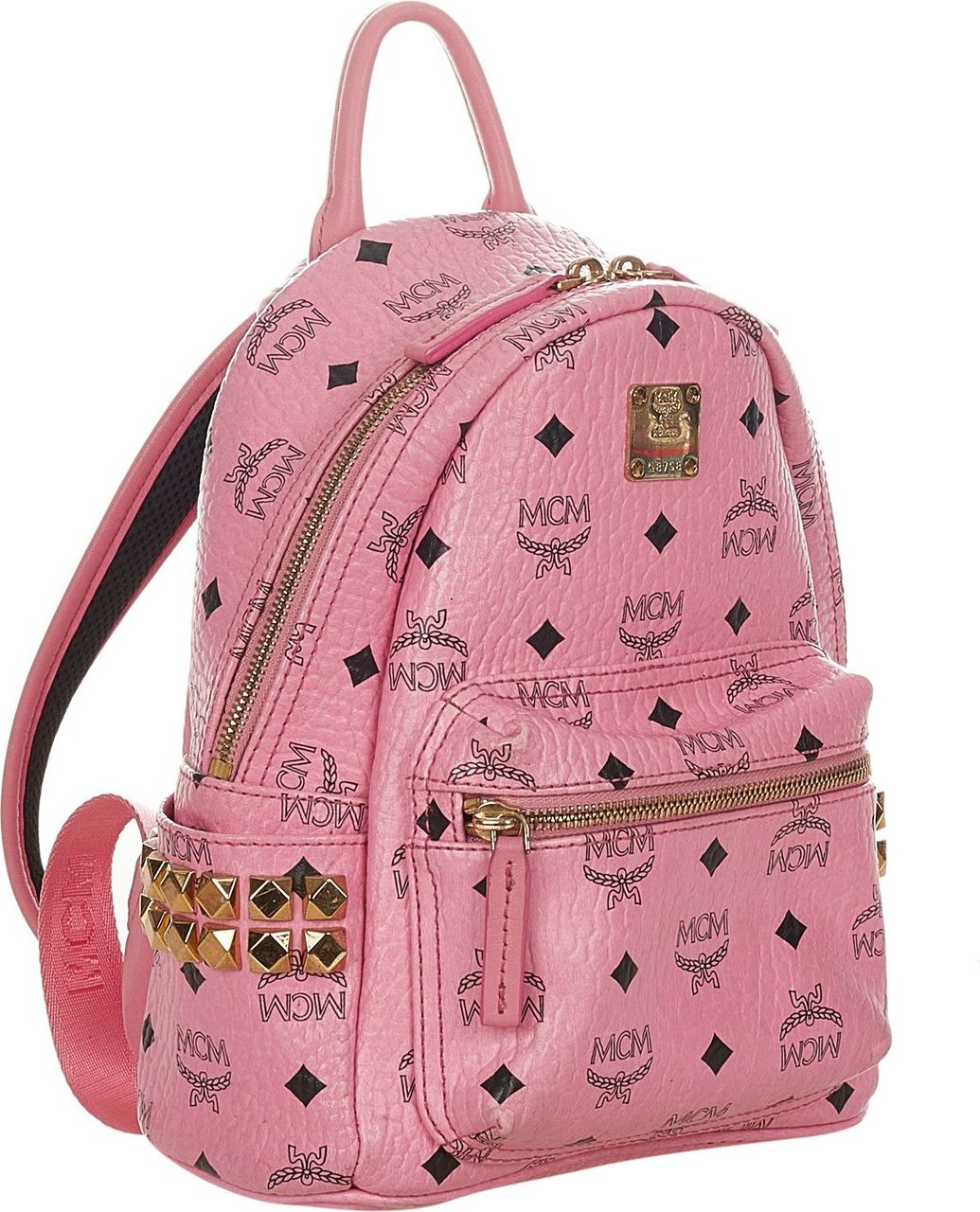 MCM Visetos Stark Leather Backpack Roze