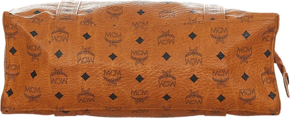 MCM Visetos Leather Tote Bag Bruin