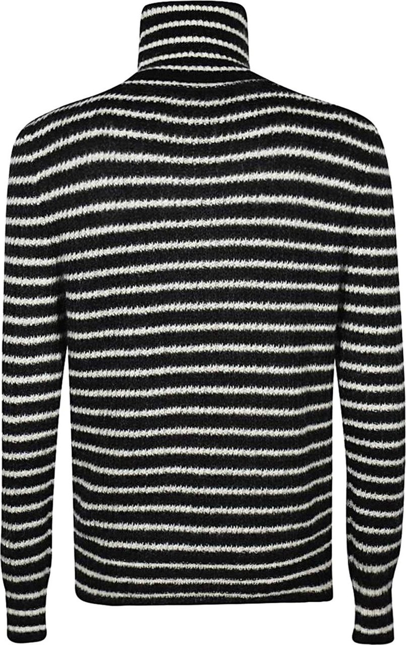 Saint Laurent Saint Laurent Wool Striped Sweater Zwart