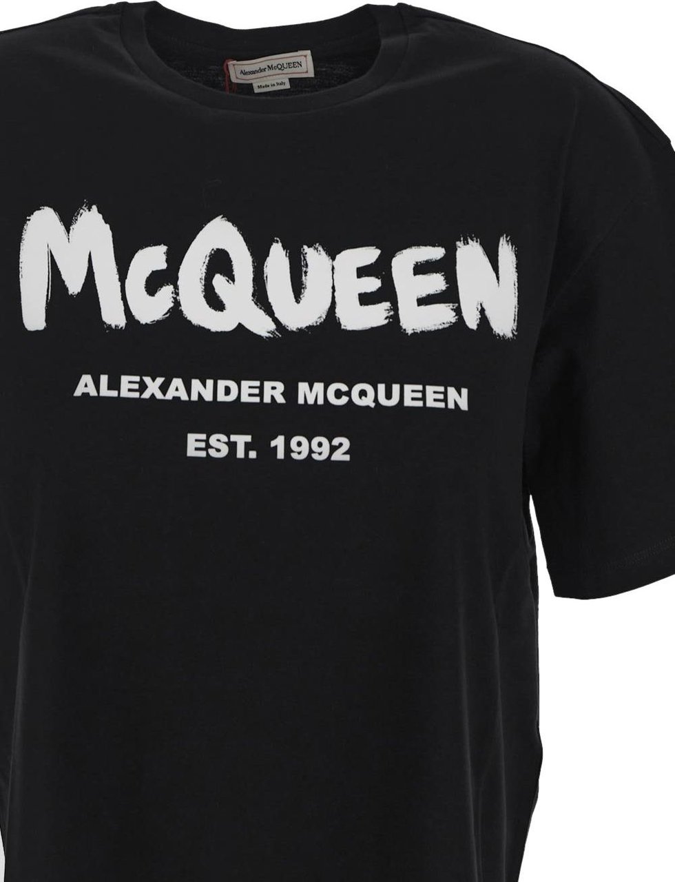 Alexander McQueen Graffiti Logo T-Shirt Zwart