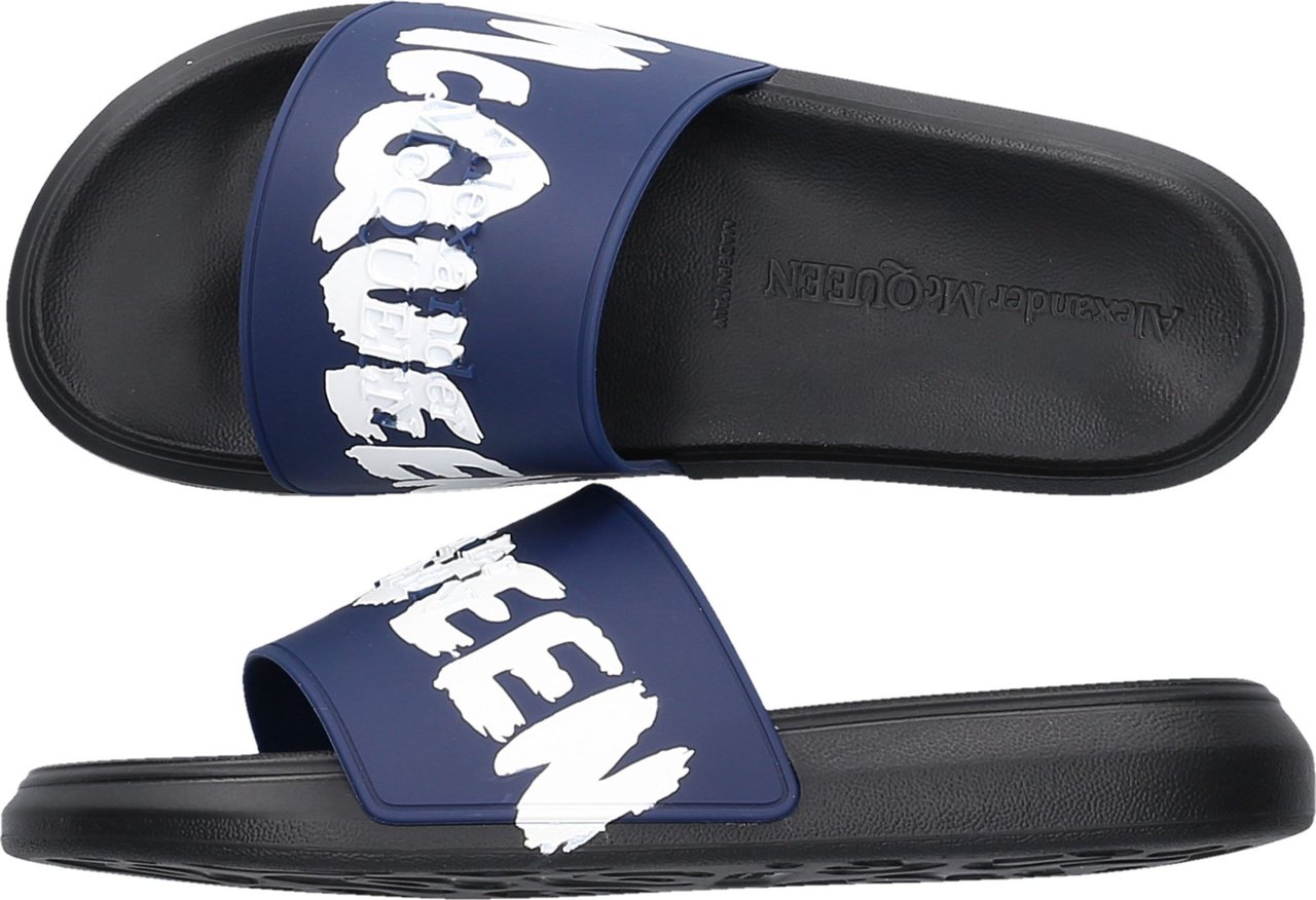 Alexander McQueen Men Beach Sandals SLIDER Gum - Flamingo Blauw